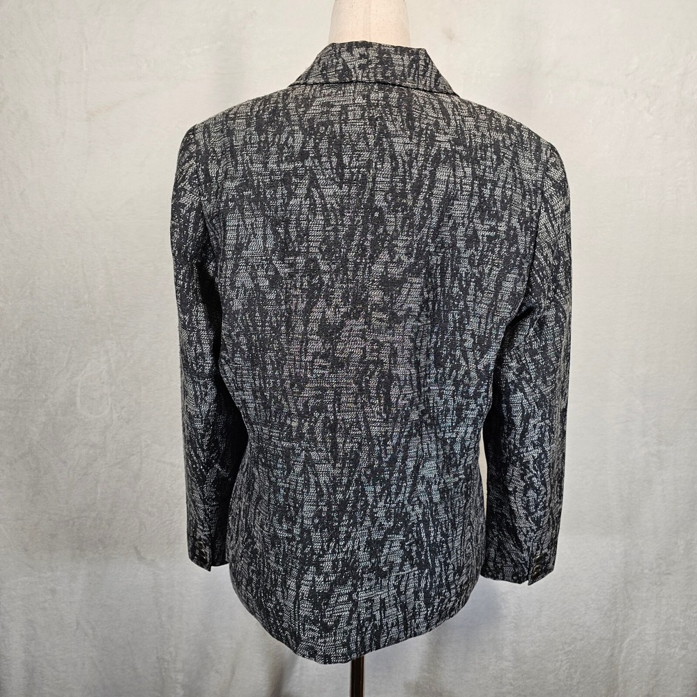 Coldwater‎ Creek Size 12 Black Silver Floral Jacket Blazer Womens Stylish Formal - Picture 3 of 12